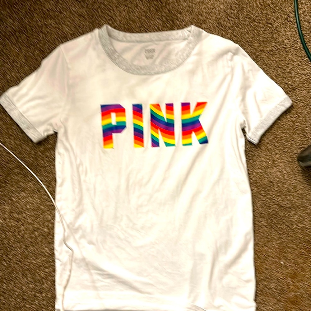VS PINK Rainbow pride shirt NEVER WORN